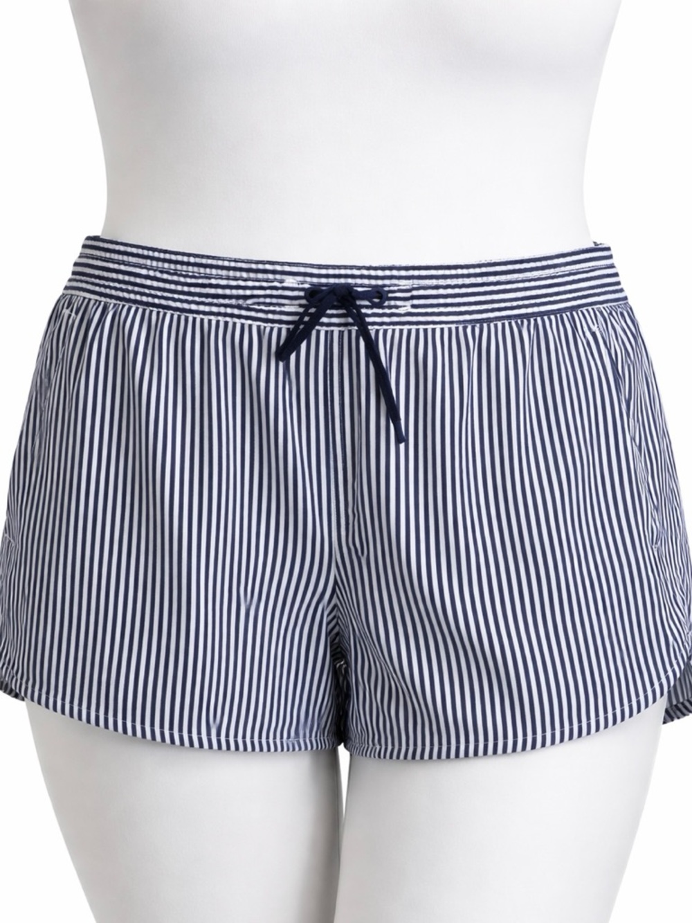 Lands’ End Size 16 Cover-Up Shorts Navy White Stripe Quick Dry